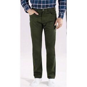 Jachs NY Straight Slim Fit Stretch Twill 5 Pocket Pant Army Green NEW 40 X 34